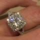18kt White Gold Diamond Engagement Ring 8.5mm Round Forever Brilliant Moissanite and 1.85ct Round Natural Diamonds Pristine Custom Rings