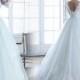 Modest illusion lace long sleeves princess wedding dress