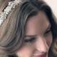 Swarovski Crystal Bridal Headband, Silver Rhinestone Bridal Headband, Floral Wedding Headpiece, Accessories,Crystal Beaded Headband ~TI-3069