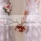 Lace Plus Size /Vneck bаck /long wedding party/reception dress / Bridal Gown 3/4 sleeve