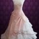 Halter Blush Pink Ball Gown Wedding Dress with Organza Ruffles 