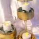 Wedding, table décor, Candle, SET of two, candleholder, decorations, LED candle, wedding centerpiece, Gold