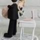 Custom Wedding Cake Topper - Workaholic couple -