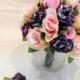 Camo Wedding Bouquet, Camo Bridal Bouquet, Wedding Bouquet, Bridal Bouquet, Muddy Girl Camo, Brass Bullet Shells, Pink Silk Flowers