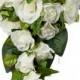 Ivory Silk Rose Cascade - Silk Bridal Wedding Bouquet