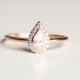 Pear Cut Engagement Ring - Unique Engagement Ring - Halo Engagement Ring - Pear Diamond Engagement Ring - Rose Gold Engagement Ring