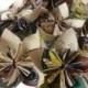 SET of 12 with Free Domestic U.S. Ship - Bouquet OOAK "Comic Inspired" Origami Paper Flowers