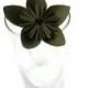 Olive Green Color Kusudama Origami Paper Flower with Stem