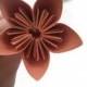Peach Color Kusudama Origami Paper Flower with Stem