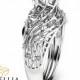 Unique Design Moissanite Engagement Ring Filigree 14K White Gold Engagement Ring Forever Brilliant Moissanite Ring