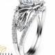 Calla Lily Moissanite Engagement Ring 14K White Gold Moissanite Ring Diamond Alternative Engagement Ring