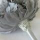 Wedding Bouquet, Bridal Bouquet, Feather Bouquet, Brooch Bouquet, Peony Bouquet, Grey, Silver, Rhinestone, Pearl, Elegant Bouquet