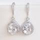 Cubic Zirconia Teardrop Earrings, Bridal Earrings, Sparkly Crystal Silver Earrings, Bridesmaid Gift, Wedding Jewellery