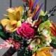 Cymbidium Orchids Tropical Bouquet, Colorful Bouquet, Birds of Paradise, Destination Wedding Bouquet