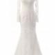 Romantic Long Sleeve Wedding Dress Handmade Bridal Dress Illusion Mermaid Wedding Dresses Embroidery Lace Bridal Gowns