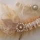 Wedding Garter Set, Gold & Ivory Pearl Garters, Gold Garter, Rustic Garter, Vintage Prom Garters, 20s Gatsby Bride
