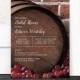 Rustic Wine Barrel Vineyard Bridal Shower Invitations - Country Winery Grapes Brick - Printed Invitations
