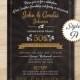 Surprise anniversary invitation, Printable anniversary invite, Chalkboard gold wedding anniversary invitation card