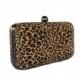 Leopard box clutch / Bridal clutch box purse/ Minaudiere clutch bag /   Fall Wedding purse / evening clutch bag/ Custom made purse