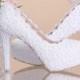 Elegant White Floral Lace Shoe