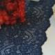 Navy Lace Table Runner 3FT -10FT 6.25" wide  cut lace not hemmed/Coupon code THANKYOU2016