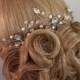 Bridal Hair Pins, Bridal Hair Accessories, Swarovski Ivory White Pearls Rhinestone Bridal Headpieces, Wedding hair clips hairpins