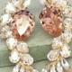 Bridal Crystal Earrings,Blush Pink Chandelier Earrings,Swarovski Crystal Blush Earrings,Bridal Pink Earrings,Swarovski Statement Earrings