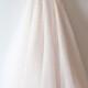 Light pink blush colored beading tulle wedding dress