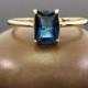 London topaz ring, london blue topaz 14 gold ring - size 6 7 8 9 london blue ring - blue topaz - topaz ring 7x5 mm solid gold