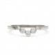 Half moon curved wedding band, ecofriendly diamond & 14k white gold cresent ring, simple stacking ring