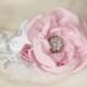 Wedding hair barrette, bridal hair accessory, wedding hair flower, bridesmaid hair clip in white, baby and candy pink