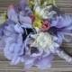 Silk Bridal Bouquet, Wedding Flowers - Lavender Peony, White Dahlia, Pink Sweetheart Roses - Wedding Accessory, Purple Peony