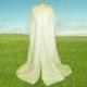 Ivory Cape Cloak Fleece Hooded Wedding Renaissance Medieval Renaissance Halloween