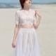 Alexandra - crop top wedding dress / bohemian wedding dress / two piece wedding dress / beach wedding dress / boho wedding dress
