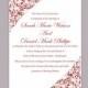 DIY Wedding Invitation Template Editable Word File Instant Download Printable Invitation Wine Red Invitation Red Elegant Invitation