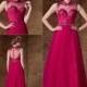 In Stock Alluring Densified Net & Malay High Collar Neckline A-Line Prom Dresses - overpinks.com