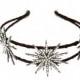 Deco star crown, silver rhinestone star headpiece, Deco bridal headpiece, star headband