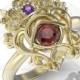 Scottish Luckenbooth ruby amethyst ring, Custom order, Custom made, ***Made to Order - 94764