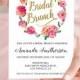 Instant Download Watercolor Pink Floral Bridal Brunch Invitation - Printable Watercolor Flower Invitations PDF Instant Download 