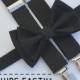 Black Suspenders & Black Bow Tie -- Black Ring Bearer Outfit -- Boys Wedding Outfit