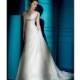 Exquisite Straps V-Neck Beads Working Chiffon Satin Chapel Train Wedding Dress In Canada Bridal Gowns Prices - dressosity.com