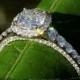 OLD and NEW - 1.31 carats total - Old Mine Cut Center Diamond - Halo - Antique Style - Diamond Engagement Ring 14K - Bph031