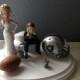 Oakland Raiders Wedding Cake Topper Bridal Funny Football team Themed Ball and Chain Key with matching garter