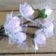 Pink Rose Wedding Hair Pins, Ivory Bridal Hair Pins, Hair Accessories, Bridesmaid Hair, Woodland - Set of 6