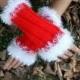 Christmas Gloves, Knit Christmas Mittens, Red Knit Mittens, Handmade Gloves, Crocheted Gloves, Mittens, Knitted Gloves, Women Gloves