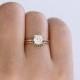 Solitaire Cushion Diamond Engagement Ring - 0.8 Carat Diamond Ring - 18k Gold