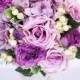 Issabelle - Wedding bouquet, lilac hydreangea and roses, purple ranunculas and berries.