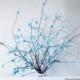 Rustic big centerpiece "Sky Mist", branches and paper flowers. Baby boy shower, house decoration. Table centerpiece. Wedding wish tree