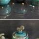turquoise jars ceramic raku boxes, wedding ring box, ceramic jewelry box, ceramic container, pottery coffer oriental shape