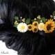 Sunflower Daisies Hair Comb, Sunflower Wedding, Large Sunflower Hair Comb, Bridesmaids Gift, Yellow Wedding, Woodland Wedding, Bridal